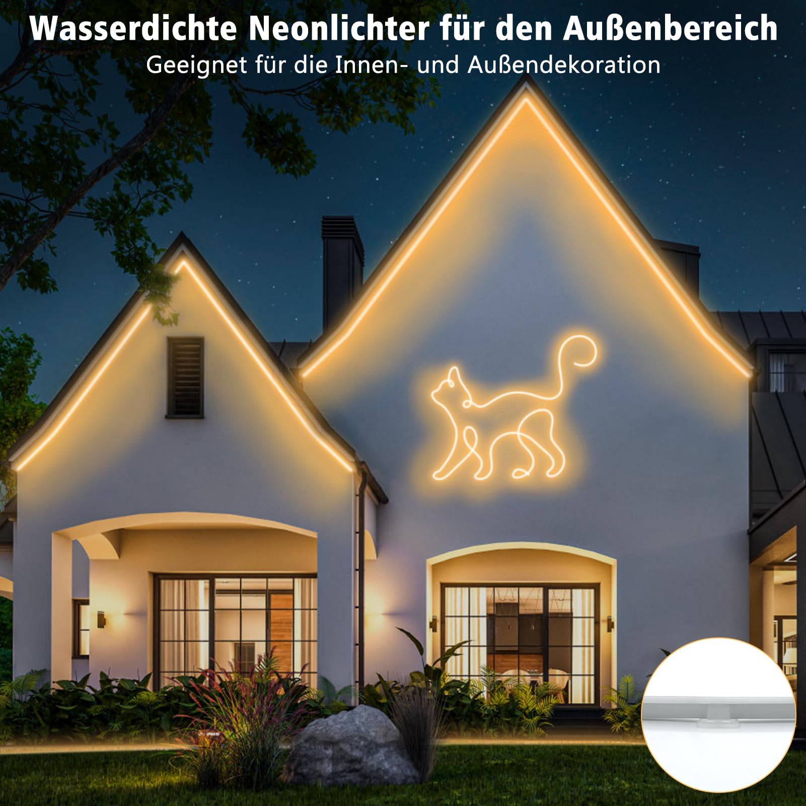 CCILAND 20M Neon LED Streifen, Neon Seillichter 24V Dimmbar | Timer, Dimmbar, IP67 Wasserdicht, Silikon Flexibel, 24V, DIY-freundlich, für Heim Küche Innen Außen Dekoration