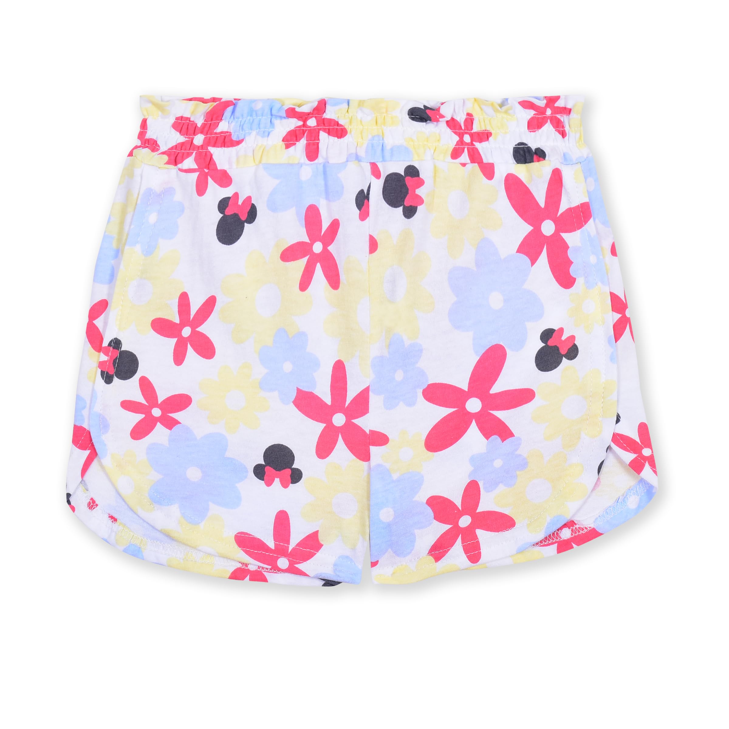 Disney Minnie Mouse - Juego de 4 piezas de camiseta de manga corta, camiseta sin mangas y pantalones cortos para niñas