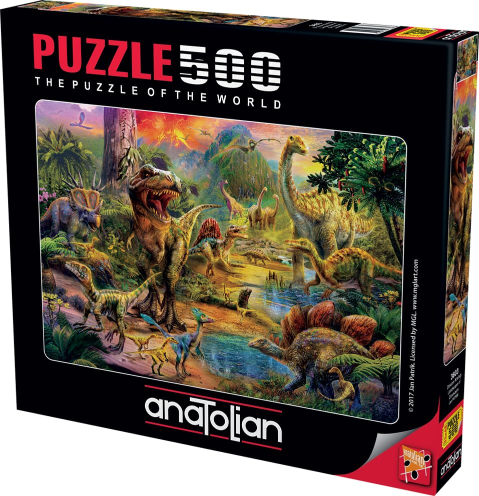 Anatolian Puzzle - Landscape of Dinosaurs, 500 Piece Jigsaw Puzzle