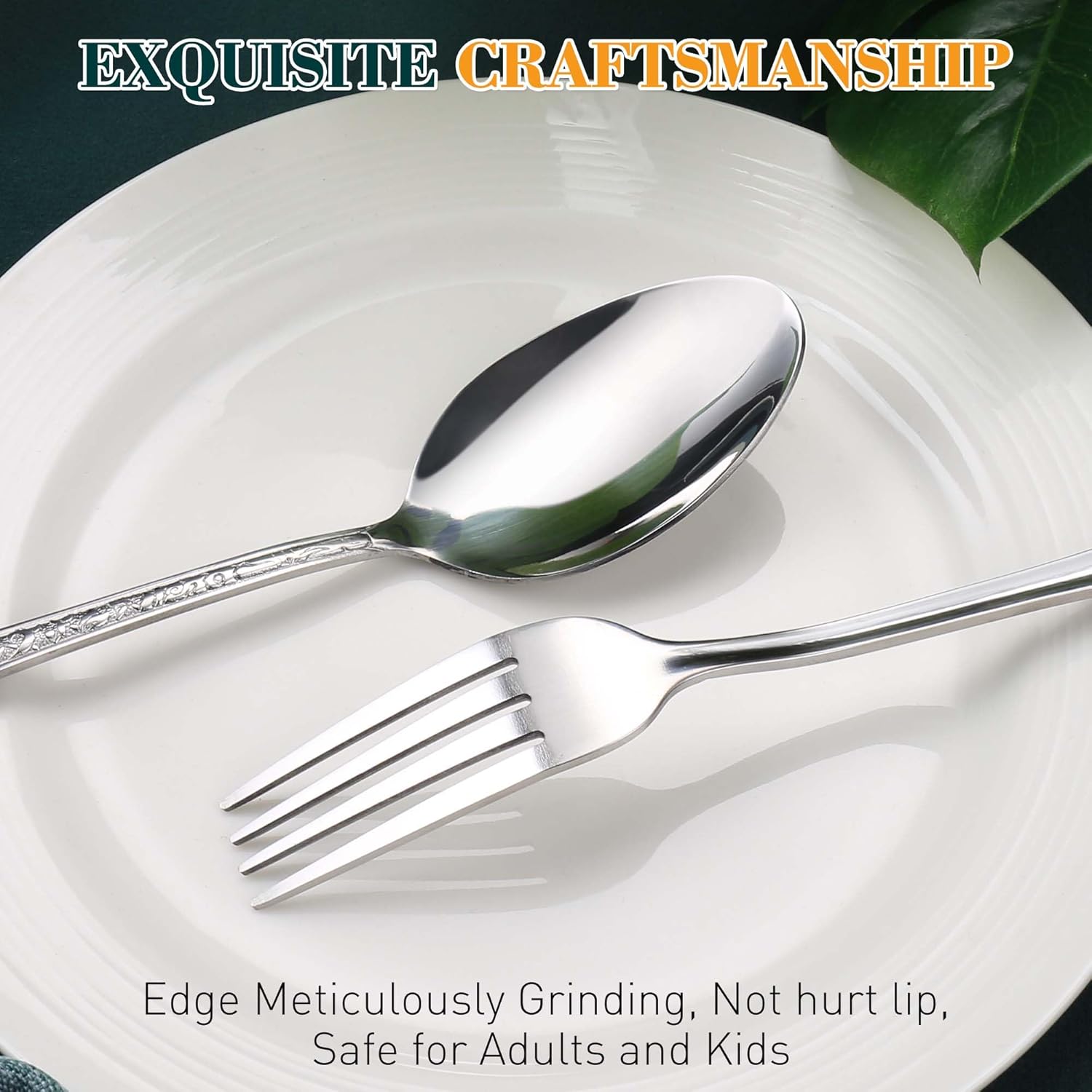 Silverware Set, 30 Pieces Vintage Carved Flatware Set for 6, Stainless Steel Cutlery Set with Knife/Fork/Spoon,Utensil Set for Home and Kitchen, Dishwasher Safe