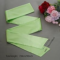 Vista 26 de obmwang Cinturón de satén de boda para ocasiones especiales, faja nupcial de 4 pulgadas de ancho, doble cara