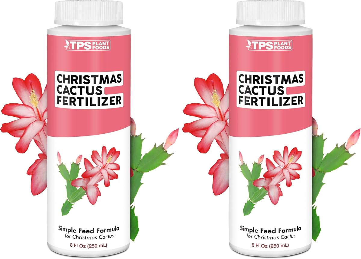 Fertilizante para cactus navideños: alimento líquido para plantas para más flores, color de flores más brillante y desarrollo de raíces más fuerte, 8 oz (paquete de 2)