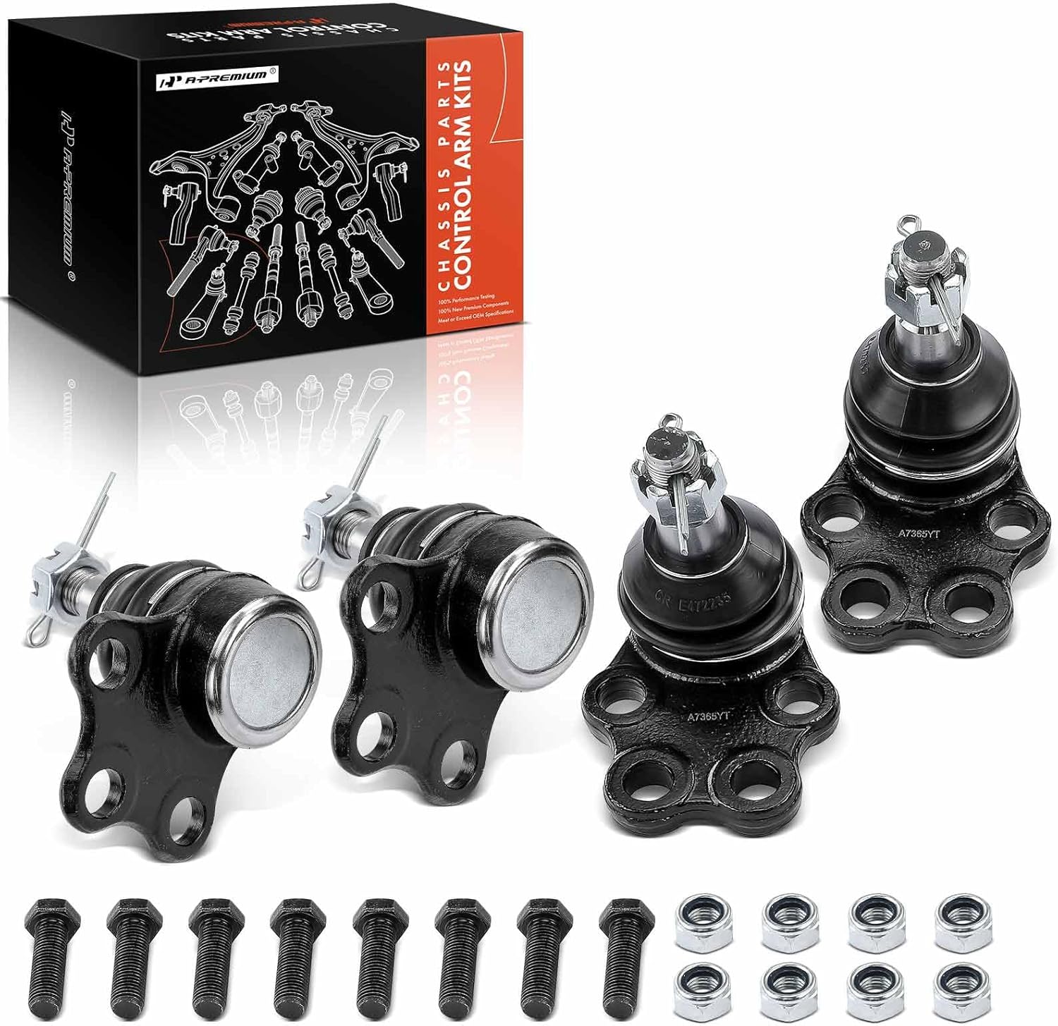 A-Premium Set of 4, Front Upper & Lower Ball Joints Kit, Compatible with Dodge Ram 1500 2000-2001, RWD Only & with Independent Front Suspension