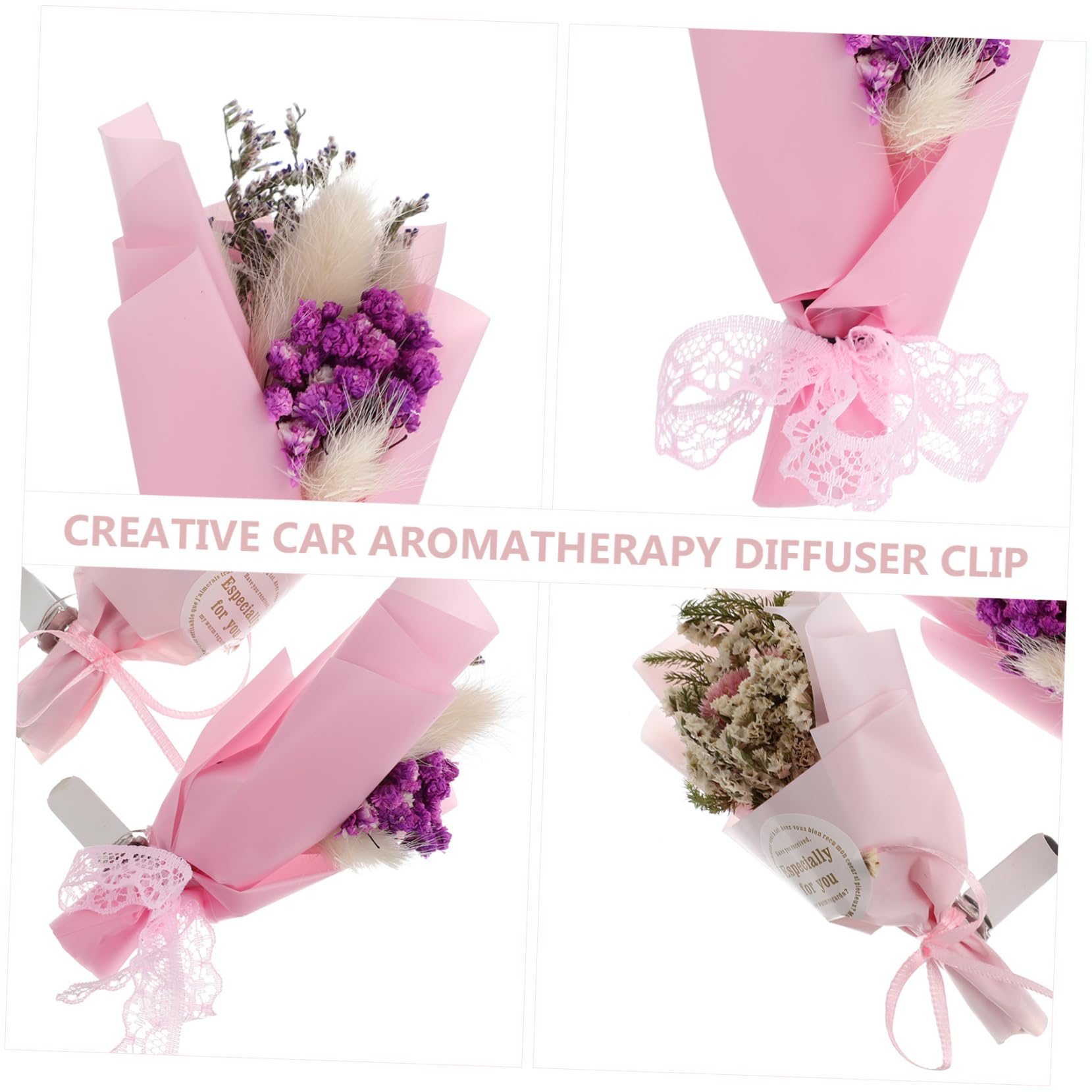 iplusmile 6pezzi Profumatore Per Auto Clip Con Fiori Secchi Da Diffusore Aromatico Elegante Per Ventilazione Auto Per Eliminare Odori Sgradevoli e Creare Un Atmosfera Rilassante