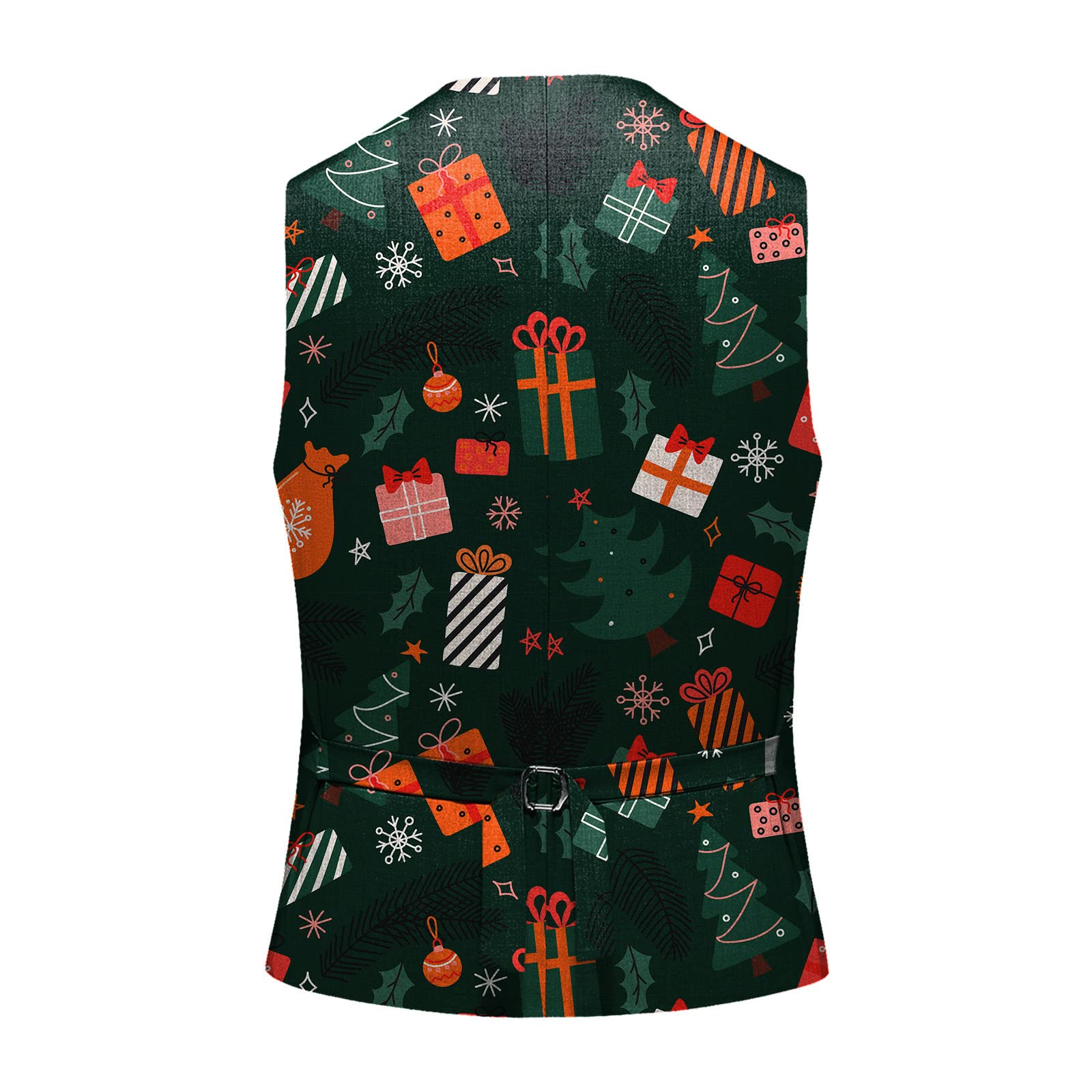 Mens Christmas Suit Vest Christmas Waistcoat Mens Fun Waistcoat Fun Xmas Festive Happy Xmas Waistcoats V Neck Sleeveless Slim Fit Party Costumes Party Dress Up Vest Suit - Image 4