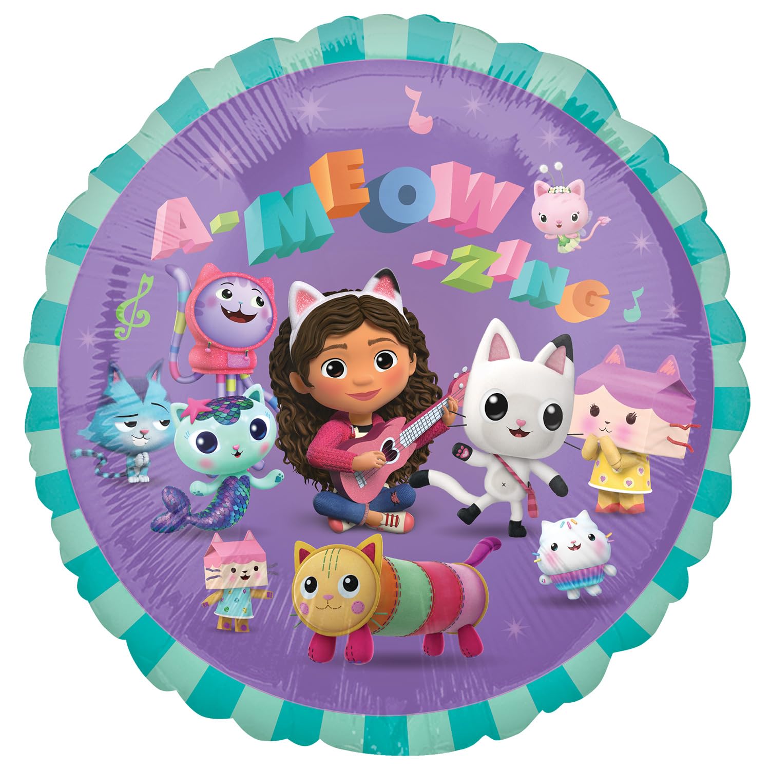 Amscan Anagram 4552901 - Officially Licensed DreamWorks Gabby's Dollhouse Round Foil Balloon - 18"
