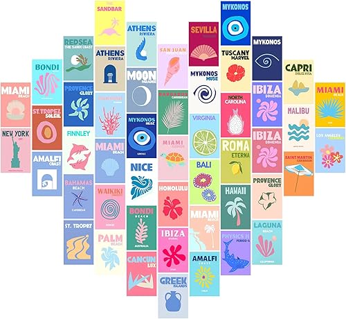 Miniatura 11 de 50 piezas de pósteres estéticos para la decoración de la habitación de la chica del centro de la ciudad, kit de collage estético retro de chica del