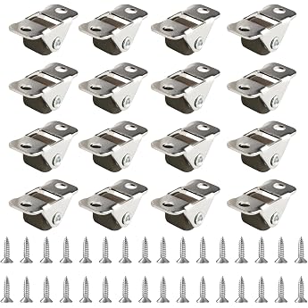 Pack of 16 Mini Furniture Castors 12 mm Rubber Castors with Screws