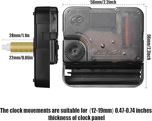 Miniatura 2 de Mudder Kit de repuesto de mecanismo de reloj de cuarzo de 4 piezas con 4 tipos de manecillas de reloj de madera de nogal para piezas de reparación