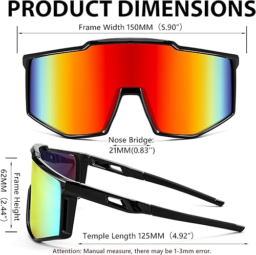 Miniatura 6 de FEISEDY Gafas de sol deportivas de ciclismo con visera de los años 80 para hombres y mujeres, gafas de sol de béisbol con espejo B0061