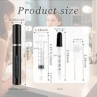 Vista 2 de Paquete de 2 mini botellas atomizadoras de perfume recargables, botellas separadas portátiles, cajas dispensadoras de spray para viajes y salidas