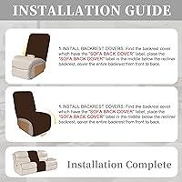 Vista 87 de Fundas 100% impermeables para sofá reclinable seccional, fundas para sofá reclinable en forma de L, funda para sofá seccional de esquina