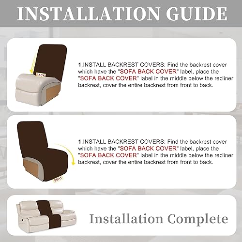 Miniatura 87 de Fundas 100% impermeables para sofá reclinable seccional, fundas para sofá reclinable en forma de L, funda para sofá seccional de esquina en forma de