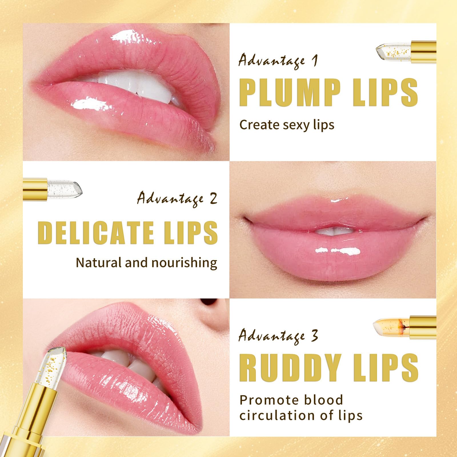 Color Changing Lipstick, Moisturizing Tinted Lip Balm, Change Color Glossy Lip Moisturiser, Smudge-proof Crystal Lipstick - Image 3