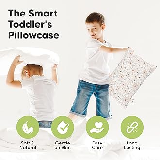KeaBabies Toddler Pillowcase 13"x18" - Organic Cotton Toddler Pillowcase for Kids, Boys, Girls, Soft & Durable Cotton Cover for Miniature Sleepy Pillows,Cute Colors,Pillow Sold Separately(Flora Vale)