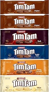 Good Aussie Arnott's Tim Tam Chocolate Biscuits - 6 Pack - 2 x Original, 1 x Dark, 1 x Double Coat, 1 x Chewy Caramel, 1 x White - Made in Australia