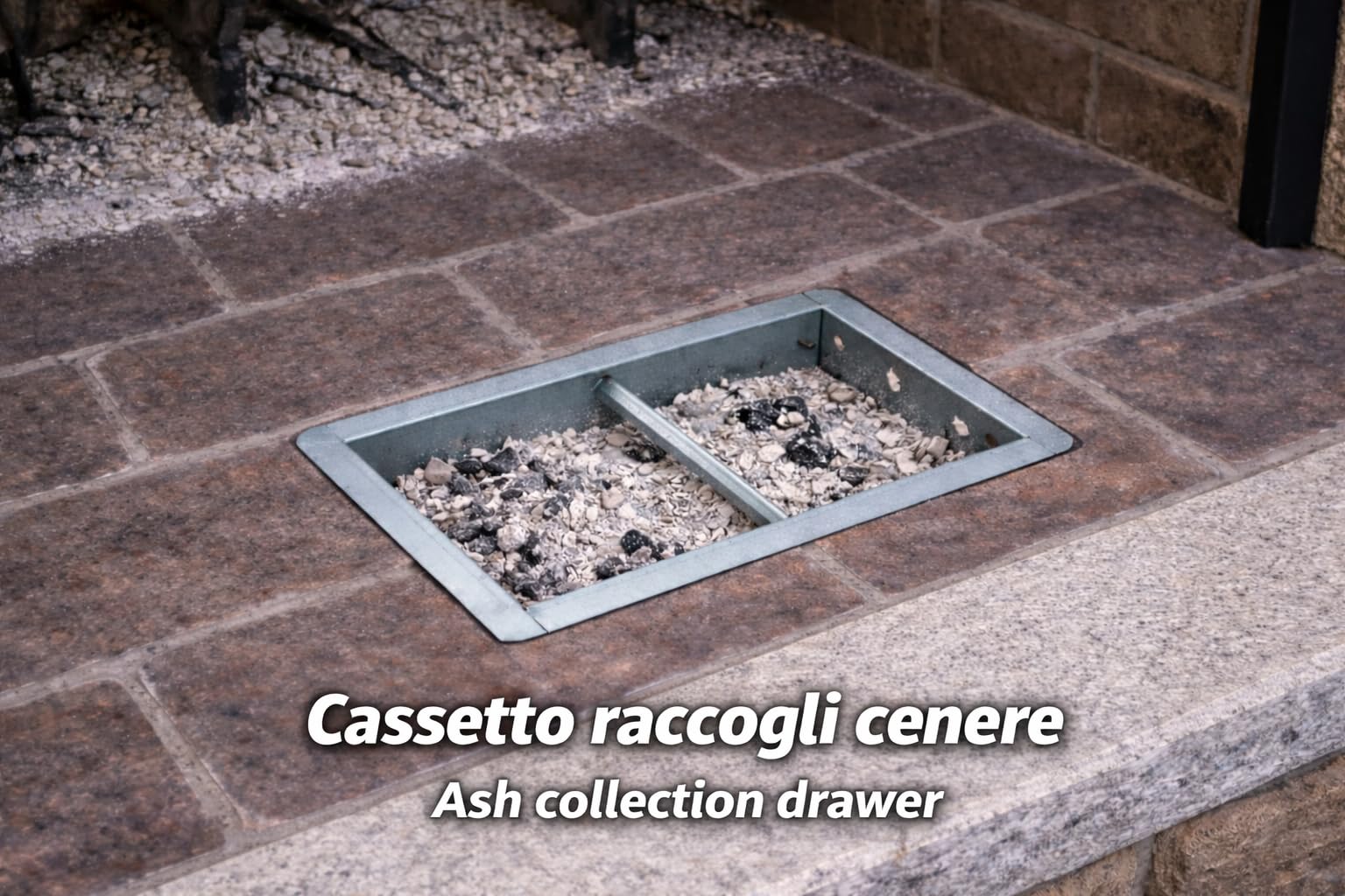 FONDERIA BONGIOVANNI | Cassetto in Lamiera Zincata | Raccolta della Cenere | Cassetto per Camino | 20x30x14 h cm | Attrezzatura Camino