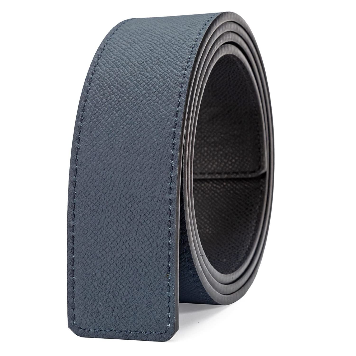 Vatee's Cinturón de repuesto reversible de piel auténtica para hombre y mujer, sin hebilla, 3,8 cm/3,2 cm de ancho