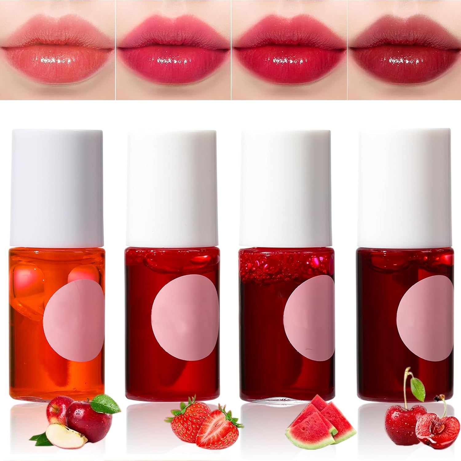 Set van 4 kleuren, hydraterende, vochtinbrengende, matte vloeibare lippenstift, lipgloss, langdurige non-stick cup lipmake-up voor wangen en ogen