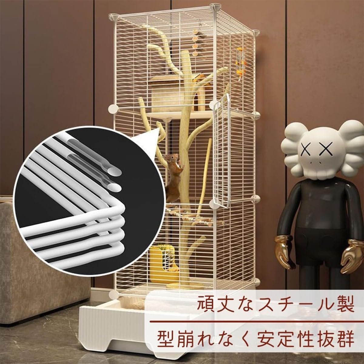 モモンガゲージ 楽天市場】モモンガ ケージ 3階建て リス ケージ 1個 ケージ 大型