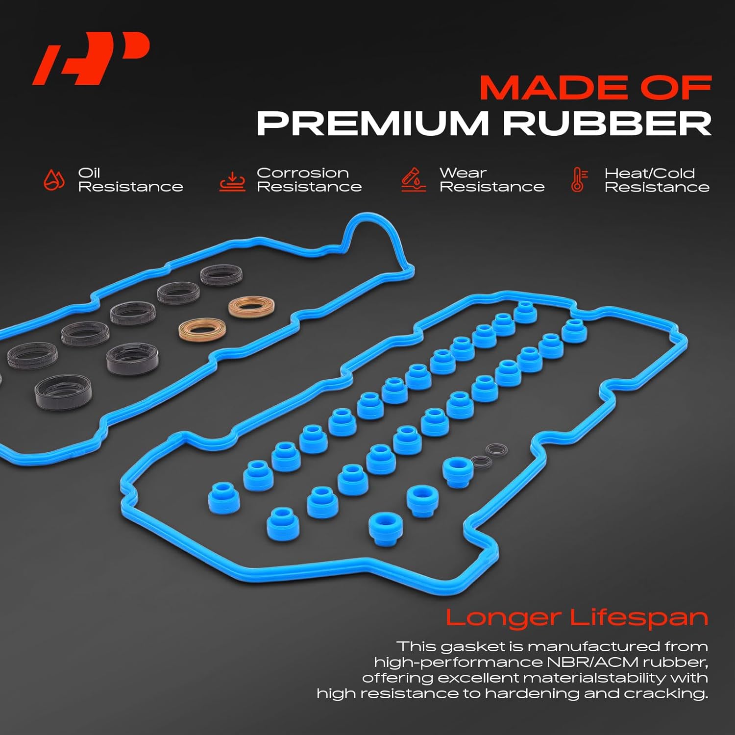 A-Premium Engine Valve Cover Gasket Set Compatible with Ford Fusion 2006-2009 & Lincoln Zephyr 2006-2006 & Mercury Milan 2006-2009, 3.0L