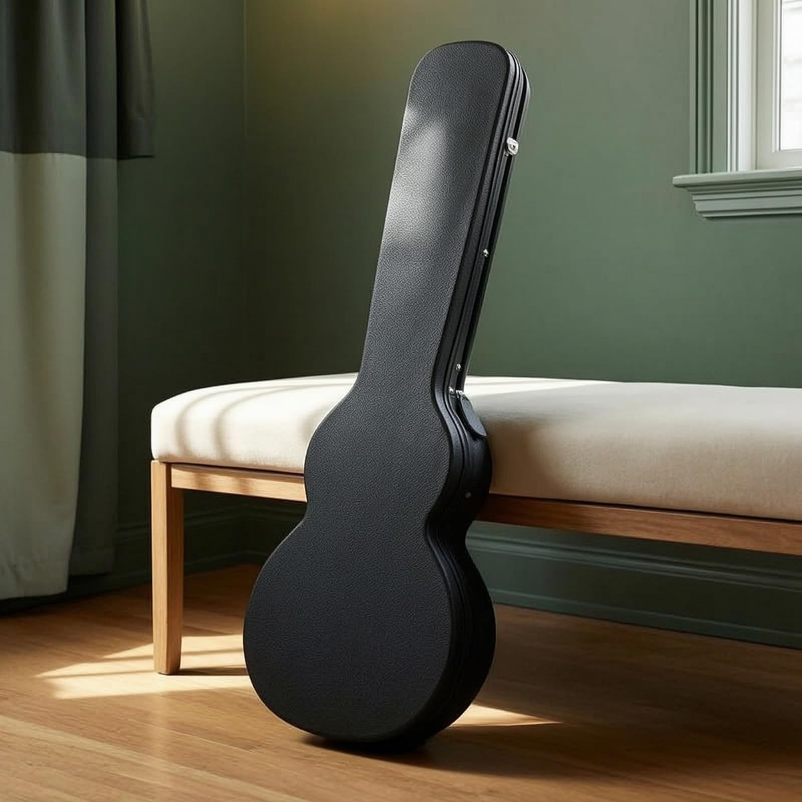 harayaa Custodia Chitarra Elettrica Custodia Rigida Custodia LP Custodia Strumenti in Pelle Legno E Spugna con Protezione da Urti Polvere E Graffi Adatta a Musicisti Viaggi Tour