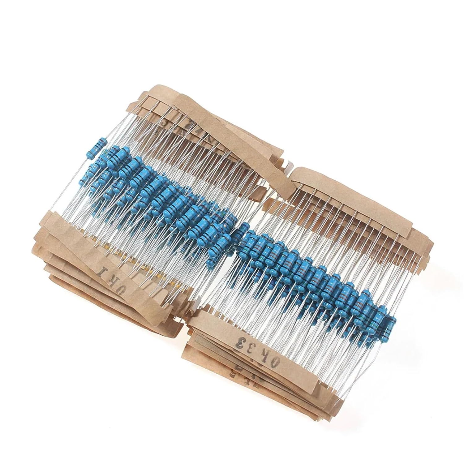 1/2W 0.5Watt 1% Resistance Set 0.1R~750R ohm, 1K~820K ohm, Metal Film Resistor Resistance Assortment Kit Set 30 Kinds Each 10pcs(1K-820K)