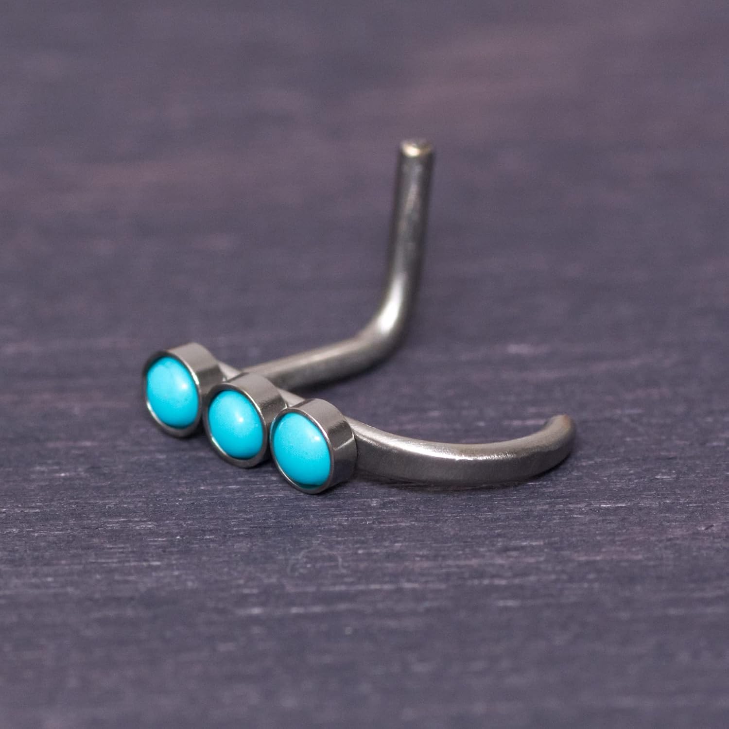 Nose Ring Stud with Turquoise - Surgical Steel Nose Ring