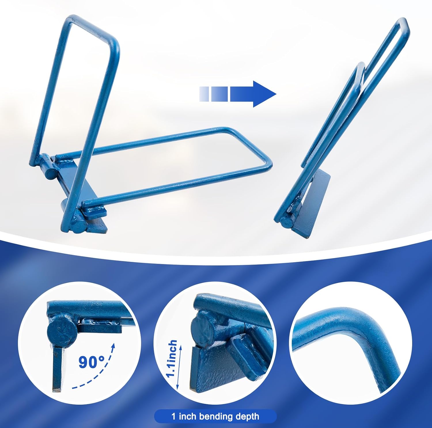 Eaves Seam Locker 7.9 x 11.5 Inch Metal Roofing Standing Seam Lock Tool Drip Edge Hemming Bender for Roofer Sheet Metal Workers(Blue)