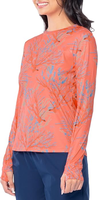 Guy Harvey Women's Long Sleeve Sublimated Performance Tee with Thumbhole