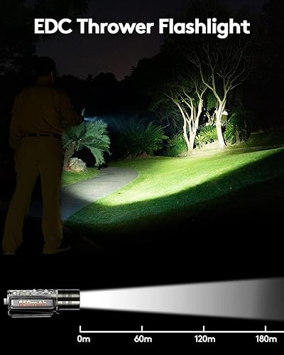 Miniatura 5 de RovyVon Linterna de llavero A26 USB C recargable EDC de 600 lúmenes linterna de bolsillo brillante con doble interruptor con luces laterales de 365