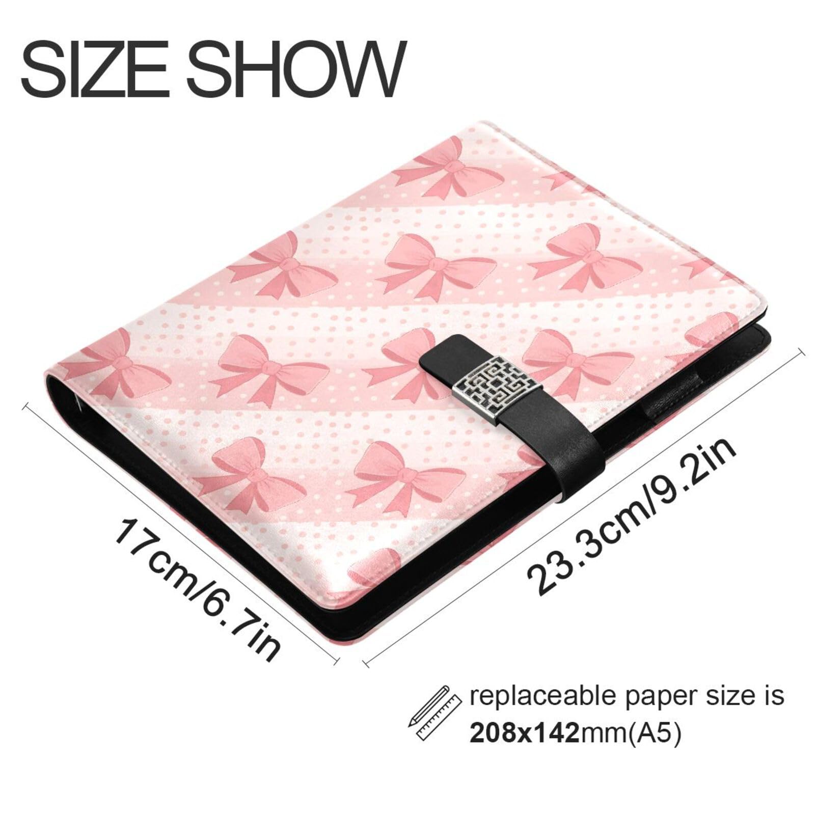 Amazon.com : JULYTO Bow Polka Dot Stripe PU Leather Notebook