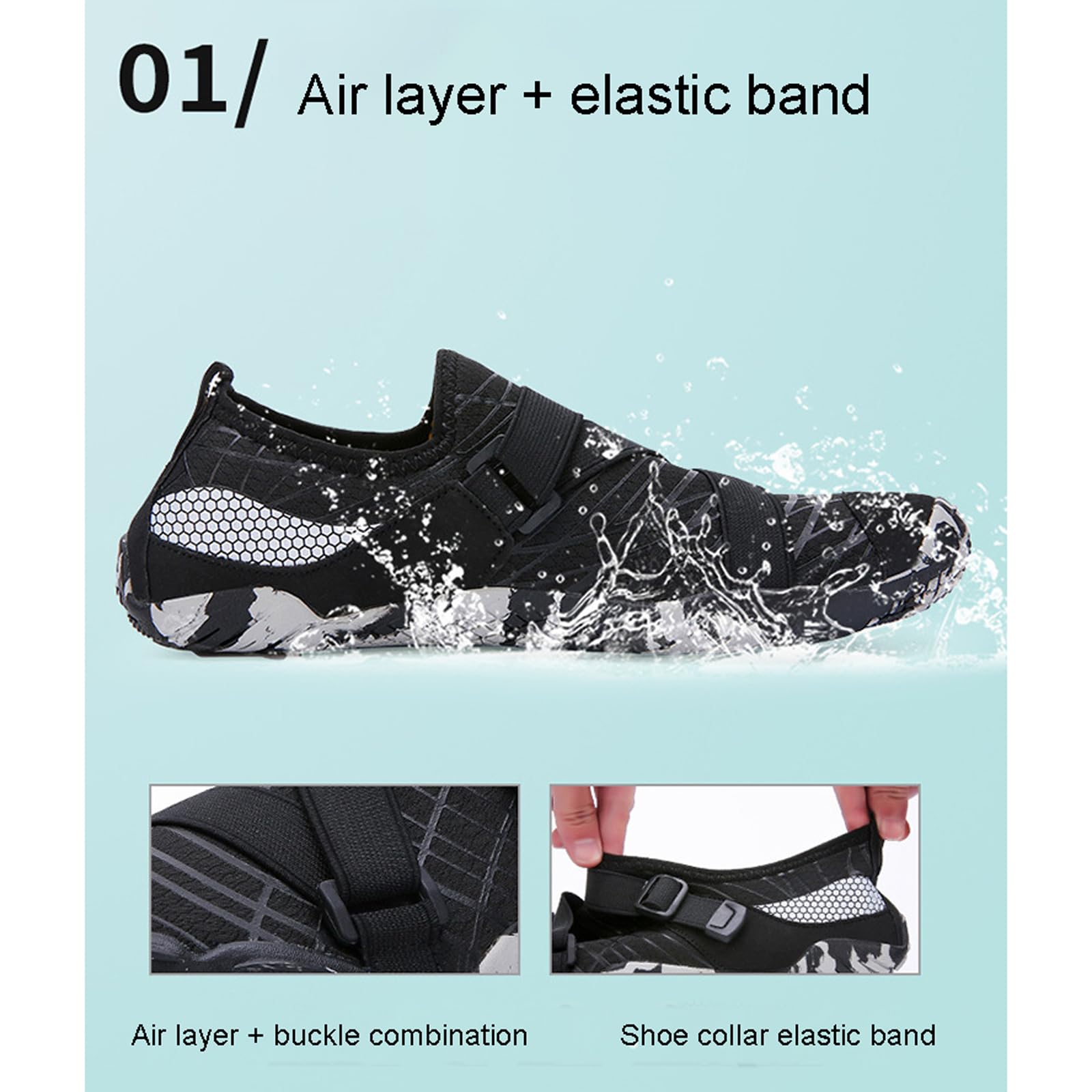 Deportes Acuáticos Calzado,Zapatillas Acuáticas Secado Rápido de Secado rápido,Transpirables,Antideslizantes para de Nadada de la Playa de la Resaca de la Yoga