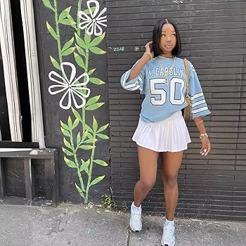 Obenie Women's versatile loose letter printed T-shirt, football