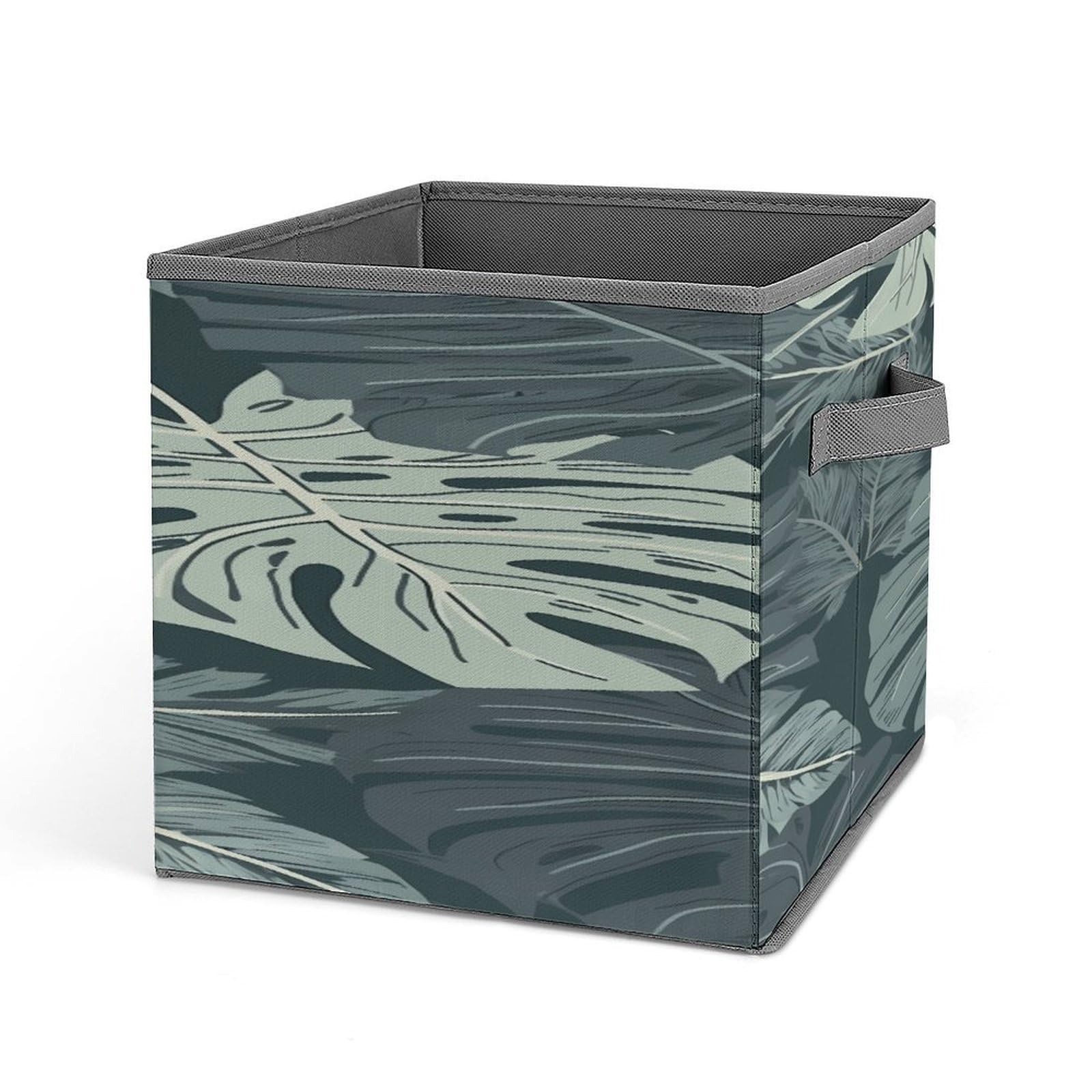 Fekiloot Style Gray Leaf Pattern Storage Bins Storage Baskets