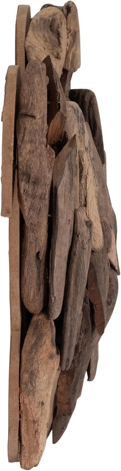 Decorative Driftwood Art Sculpture for Home, Bathroom and Office Decor - Sculptural Ornaments Accent for Room and Living Room Styling - Modern Figurine for Coffee Table or Shelf Display - 12", Brown