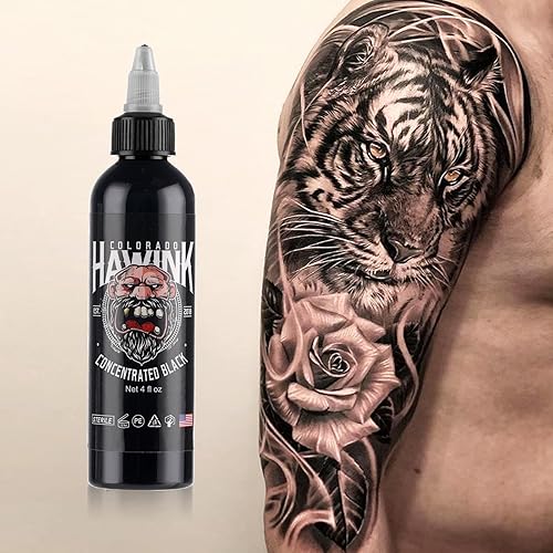Miniatura 5 de HAWINK Tinta negra del tatuaje 4oz (4.1 fl oz) del pigmento amistoso suministros concentrado negro ti203-120-002
