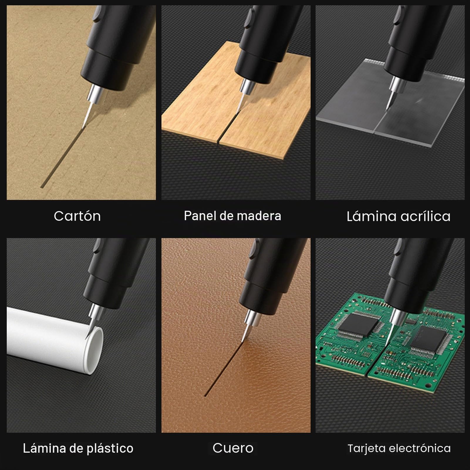 Cortador Ultrasónico 40KHz, 3 Velocidades Ajustables, Cuchilla de Aleación de Titanio para Corte de Precisión de Plexiglás, PCB, Fibra de Carbono, Cuero, Resina de Impres