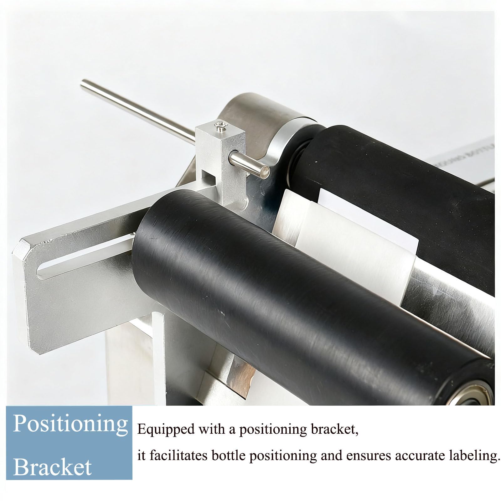 ZS-TB16P Etichettatrice Manuale per Bottiglie Rotonde,Semiautomatica Applicatore di Etichette con Maniglia,Facile da Usare,20-40 Pezzi/Min,per Vetro,Plastica E Metallo