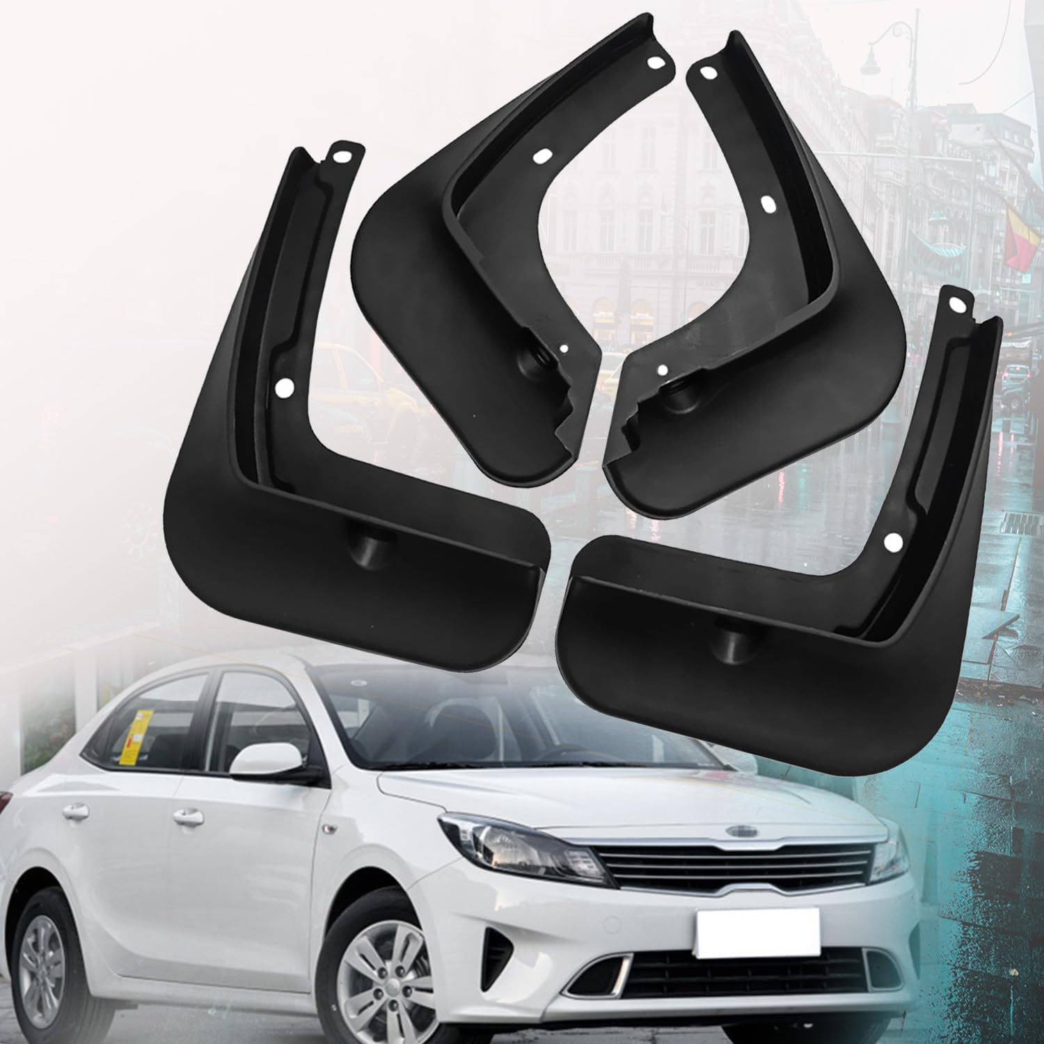 Fengxh Normal No-Drill Mudflaps For Kia Forte 2018-2021, Bolt-On Kit, Road Legal