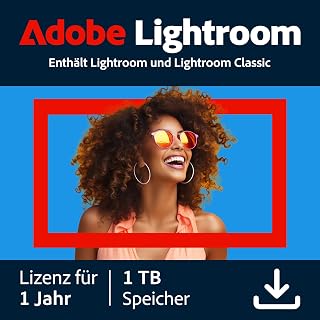 Adobe Lightroom inkl. Lightroom Classic 1 TB |KI-gestützter Foto-Editor |1 Jahr