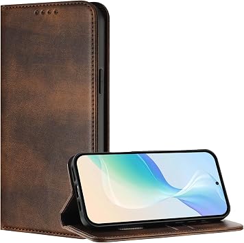 SHIEID Wallet Case for vivo iQOO 15 5G with RFID Blocking PU Leather, Flip Folio Book covers, Credit Card Holder Shockproof Compatible with vivo iQOO 15 5G Brown