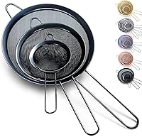 Vista 10 de Kyraton Juego de 6 coladores de malla fina, tamiz de harina para hornear, clandro de acero inoxidable, colador de té matcha, separador de salsa