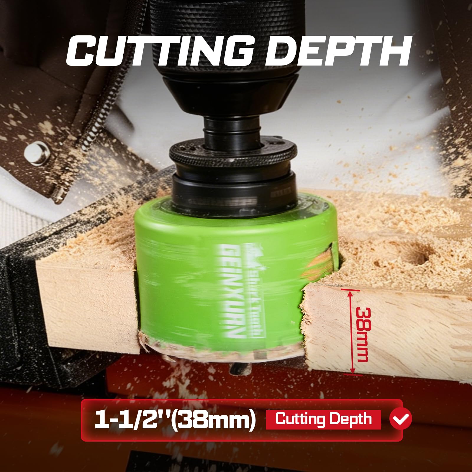 Geinxurn 2-1/2 in(64mm) Hole Saw Set, HSS Bi-Metal Hole Cutt -5