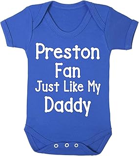 All About The Print Baby,Clothing,Baby Boys 0-24m,Bodysuits & One-Pieces,Bodysuits Preston Just Like Daddy Football Fan Baby Grow Vest Boy Girl Gift Romper Newborn Shower
