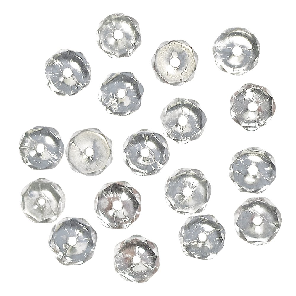 Rayher 14202801 Glass Polished Beads Diameter 3 mm Iridescent Box of 100 Rock Crystal