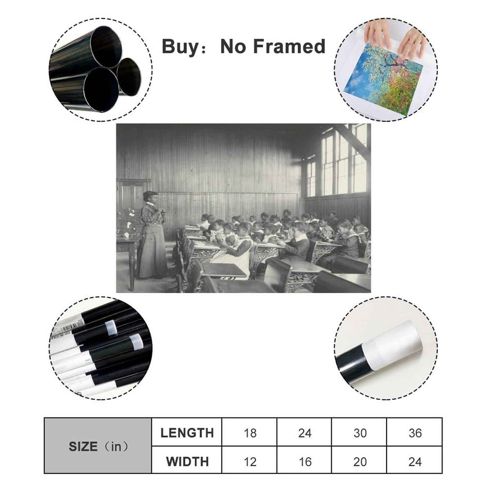 F I N U C B Afroamerykanie studenci i nauczyciele fotografia 1899-1900 wydruki plakaty płótno dekoracyjne obrazy sztuka ścienna do biura Unframe 61 cm dł. x 91 cm szer