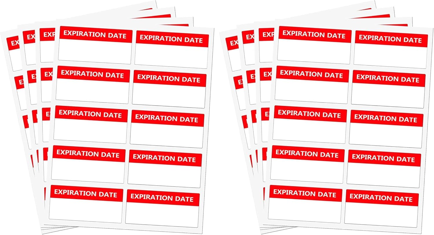 Besttile 1 X 2 Inch White and Red Expiration Date Label Sticker,Medication Instruction Labels,Date Open EXP Date,500Pcs (Pack of 2)