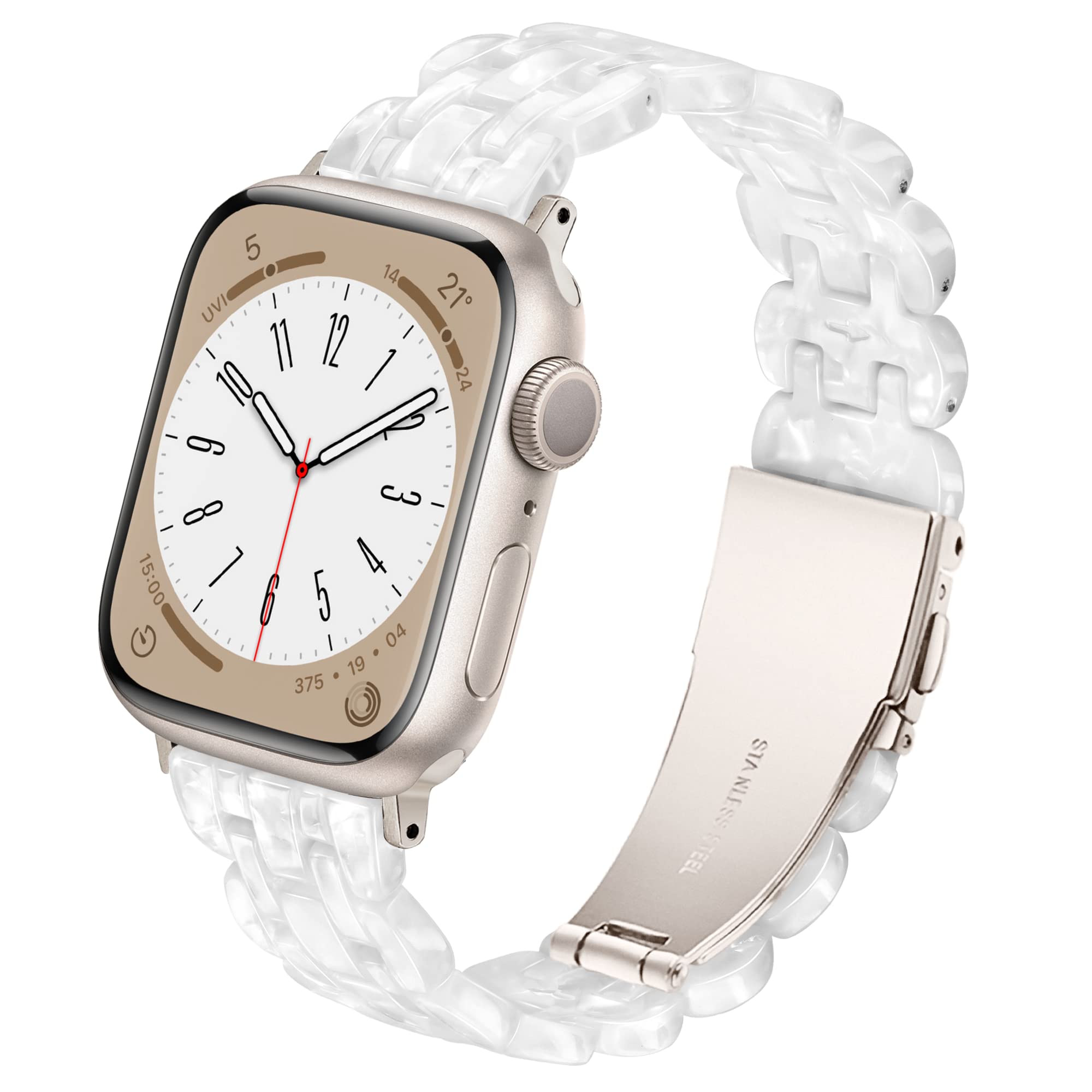 Pleixiu Lightweight Resin Band For Apple Watch Series 11 10 9 8 7 6 5 4 3 2 1 SE 3 2 Ultra 3 2, Fashion Adjustable Replacement Strap for iWatch Bands