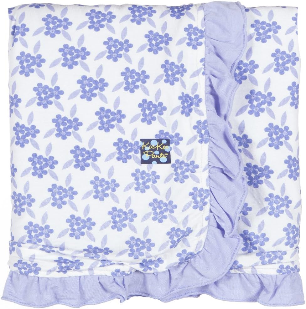 KicKee Pants Unisex Essentials Stroller Blanket Feather Contrast Stripe, One Size